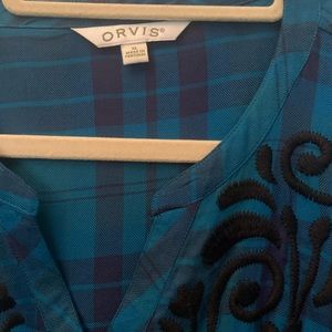 ORVIS PLAID BLOUSE